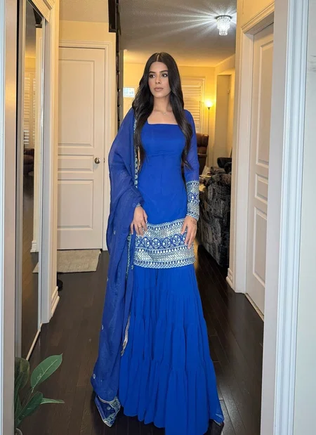 Rtc 5662 Faux Gorgette Top Sharara With Dupatta Wholesale Suppliers In Mumbai